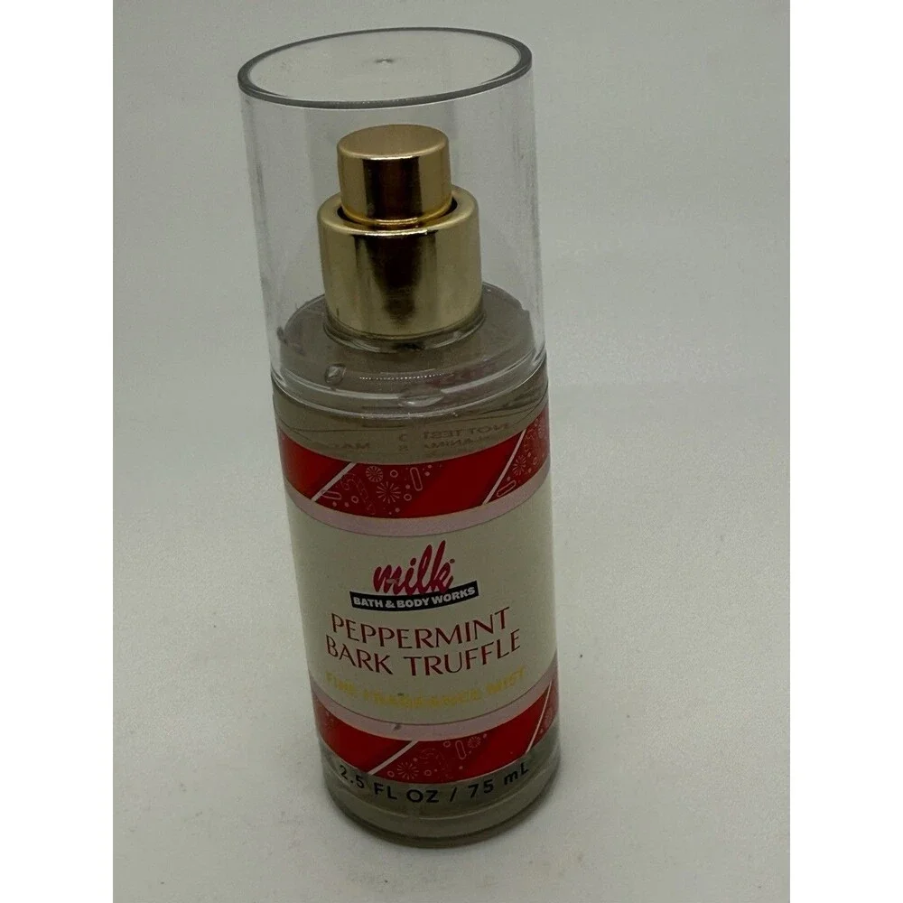 2 Bath‎ & Body Works Milk Peppermint Bark Truffle Mist 2.5oz, Lip Scrub Cookie